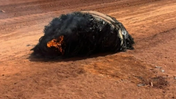 Flaming chunk of suspected space junk crash lands on WA mine site